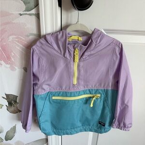 OshKosh B'gosh Teal and Lavender Windbreaker Jacket with Yellow Detail